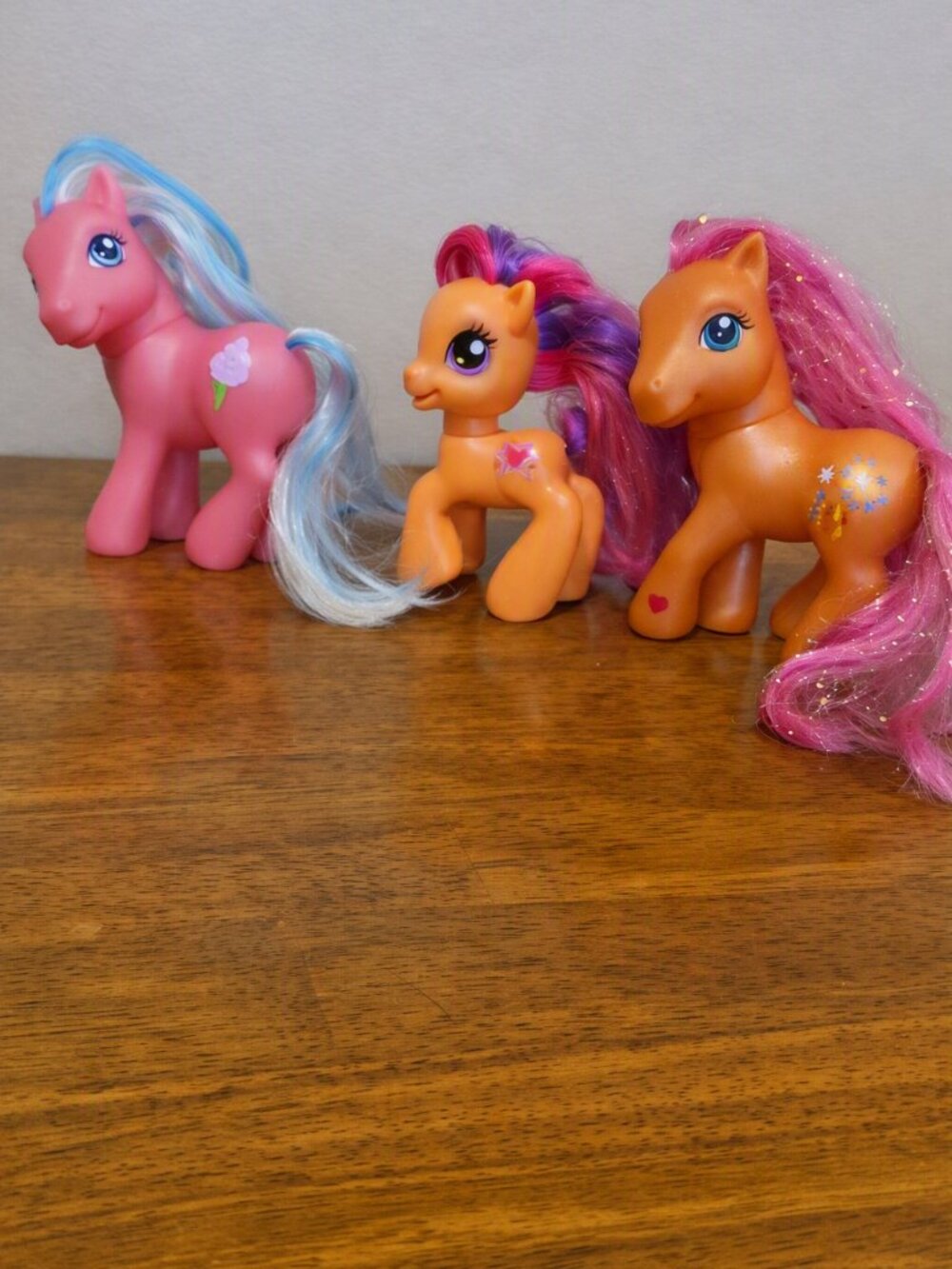 My Little Pony Pink and Orange Figurine Trio with Colorful Manes